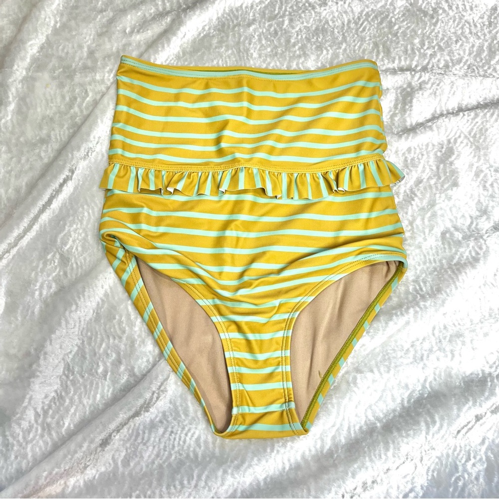 Kortni Jeane Kids Yellow Striped Swim Bottoms size 12/13
